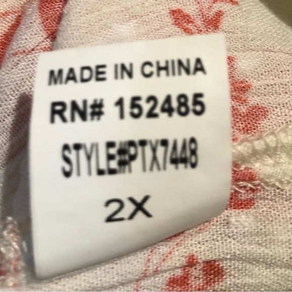 Orange and cream blouse. Size 2X. - Picture 8 of 10